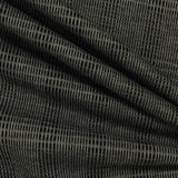 Plaid Polyester Viscose Stretch Knit Fabric, 330 gsm, 150 cm — Black