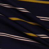 Navy Stripes Ponte Knit, Viscose