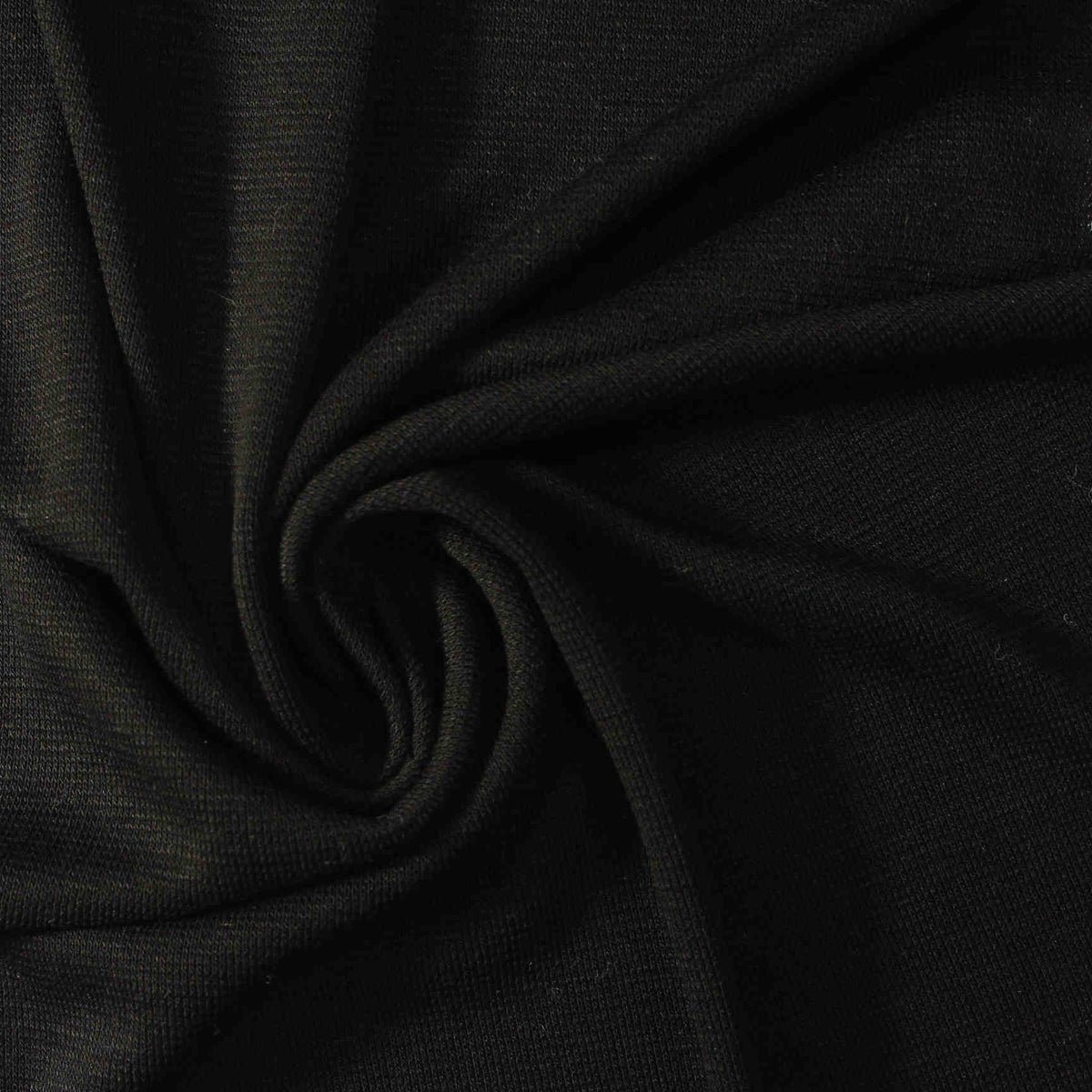Tencel Lyocell Viscose Rib Knit Fabric, 150 gsm — Black