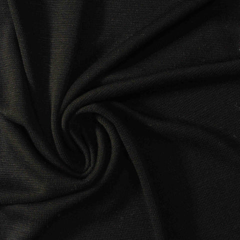 Tencel Lyocell Viscose Rib Knit Fabric, 150 gsm — Black