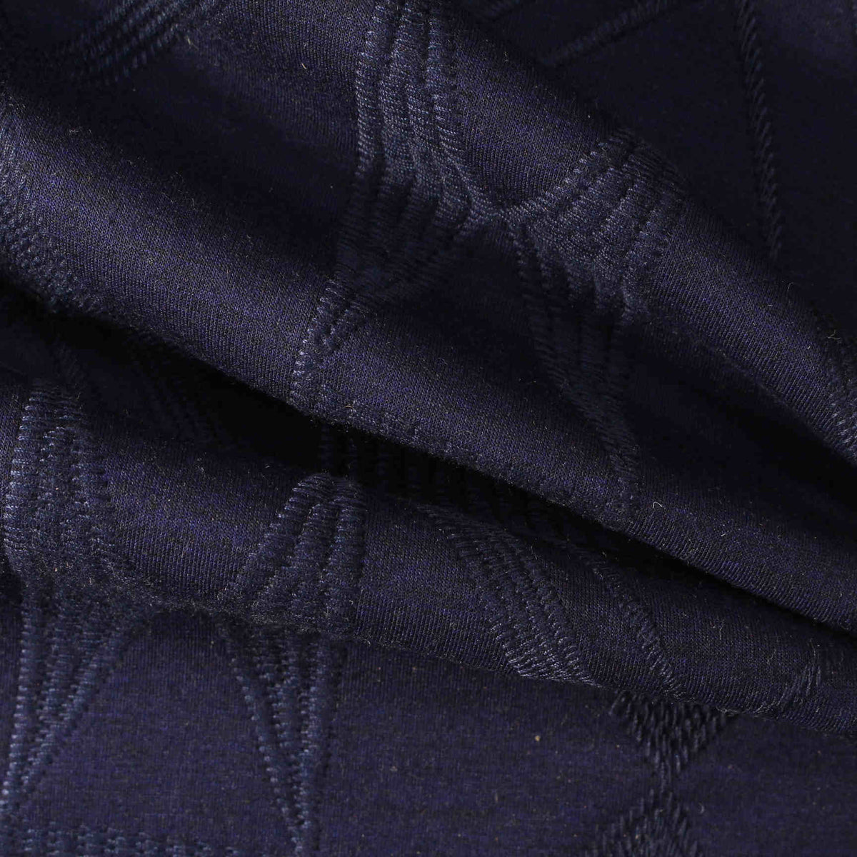 Navy Geometric-Diamond Scuba Knit, Poly-Viscose