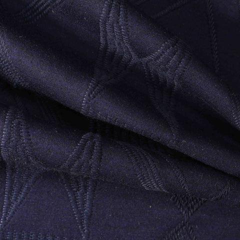 Navy Geometric-Diamond Scuba Knit, Poly-Viscose