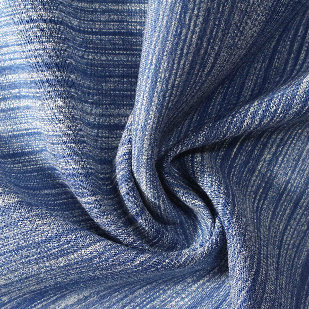 Blue Marl Scuba Knit, Poly-Viscose, 340 gsm