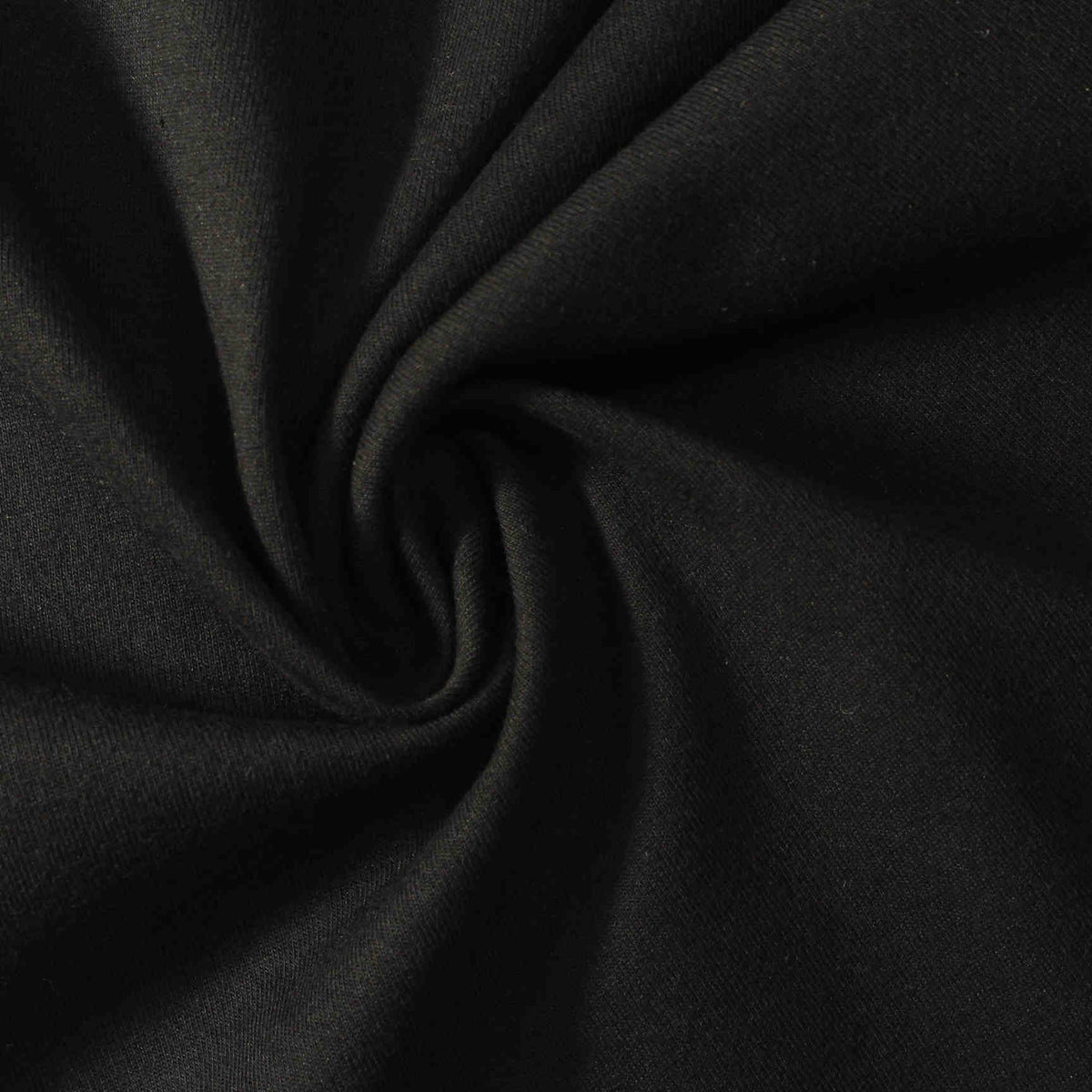 Cotton Polyester Birdseye Knit Fabric, 235 gsm, 180 cm — Black