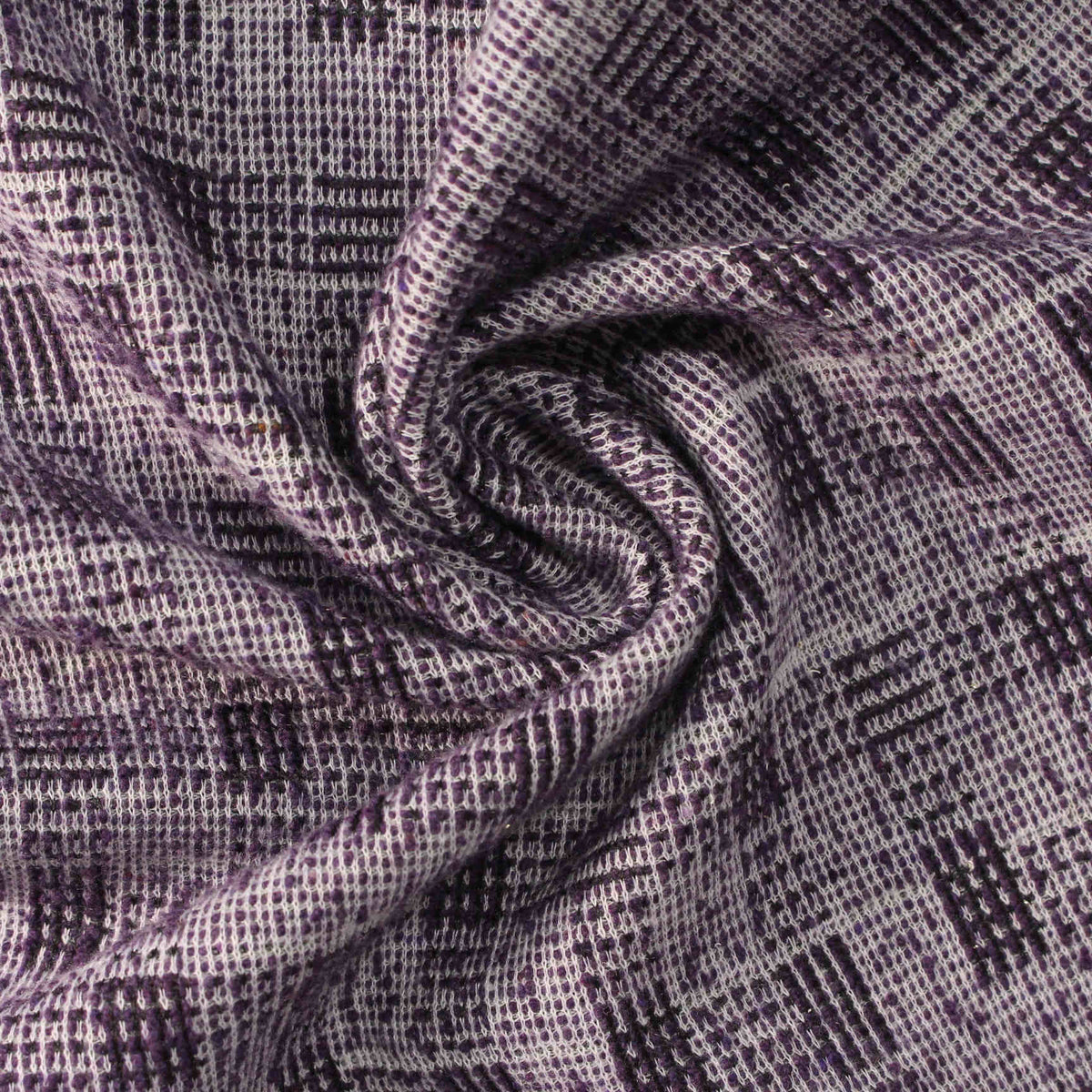 Purple Abstract-Grid Bouclé, Polyester