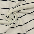 Black Horizontal-Stripe Jersey Knit, Cotton, 140 gsm
