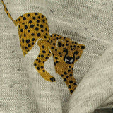 Gold Leopard French Terry, Poly-Cotton — texture