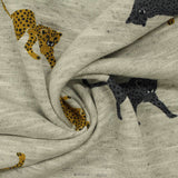 Gold Leopard French Terry, Poly-Cotton