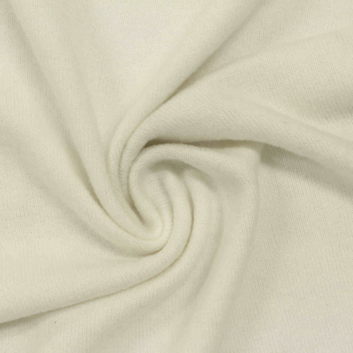 Brushed Viscose Polyester Stretch Chunky Knit Fabric, 220 gsm, 155 cm — White