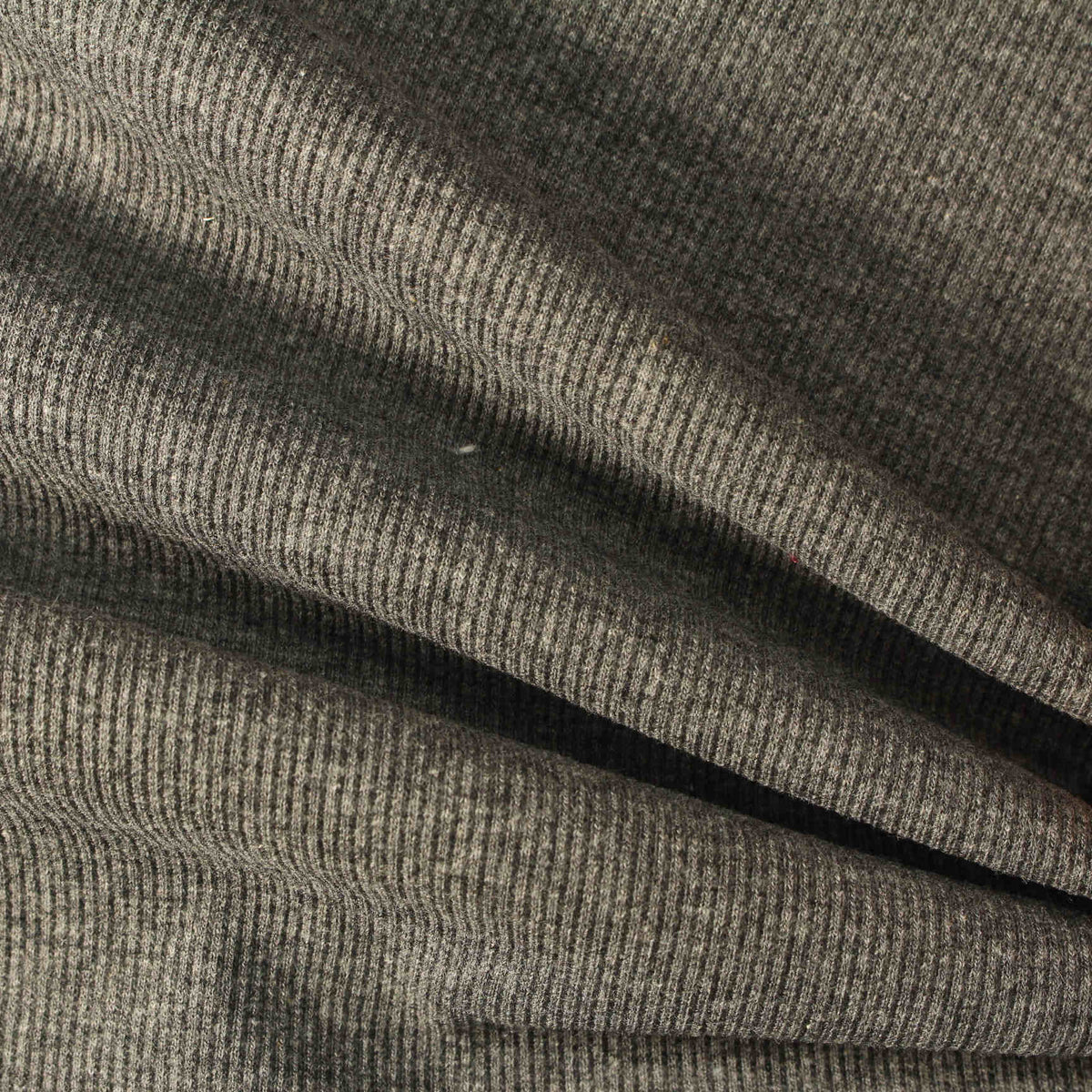 Charcoal Heather Rib Knit, Poly-Cotton