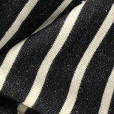 Navy Horizontal-Stripe French Terry, Poly-Cotton — texture