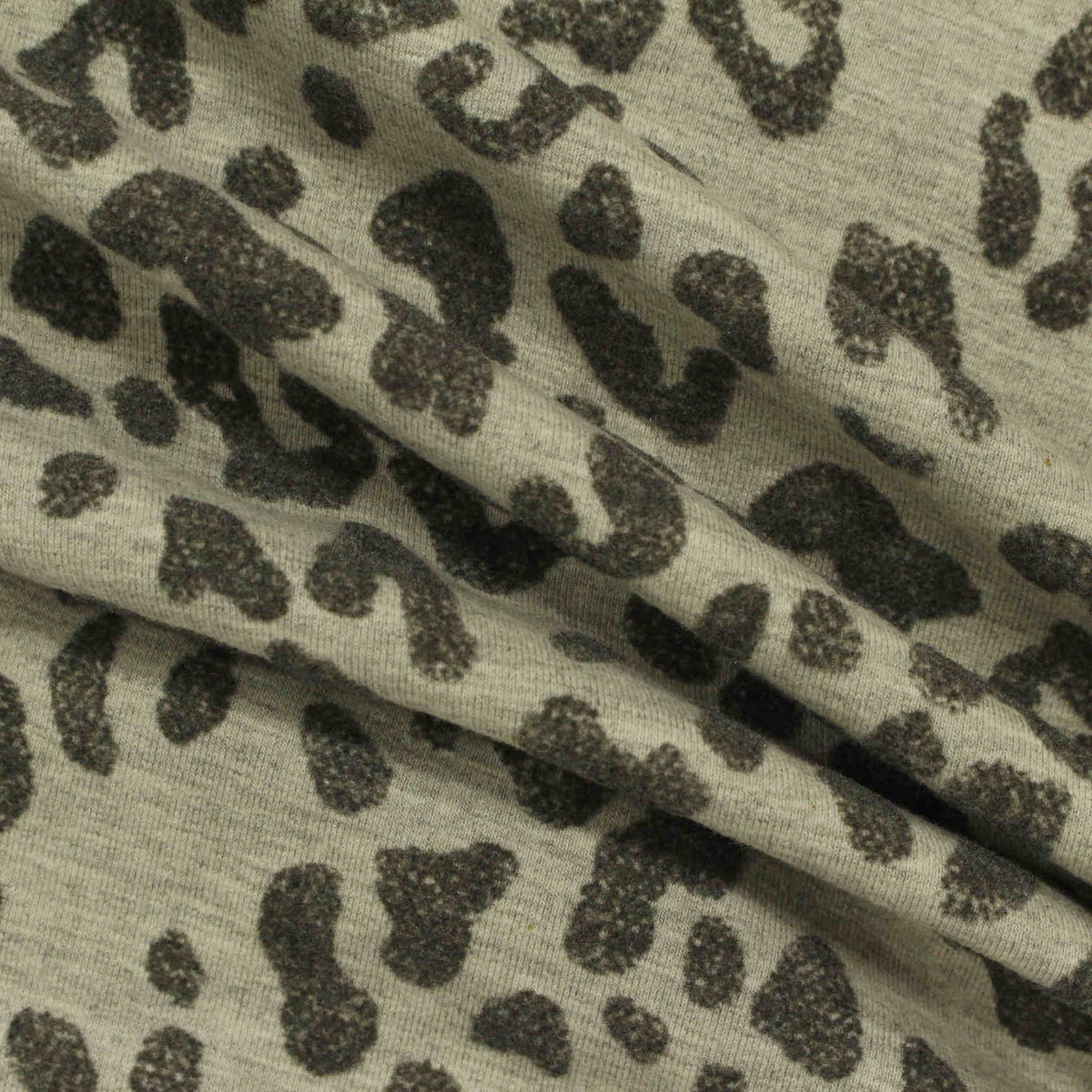 Khaki Leopard Knit, Cotton-Poly