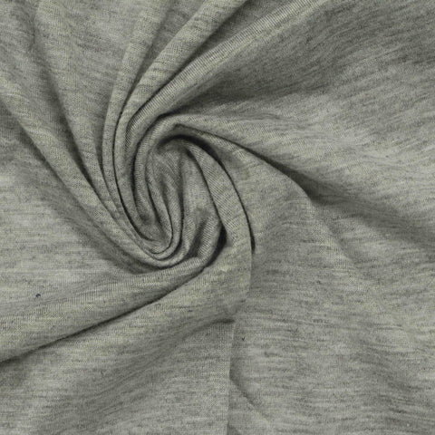 Grey Marl Jersey Knit, Poly-Cotton, 120 gsm