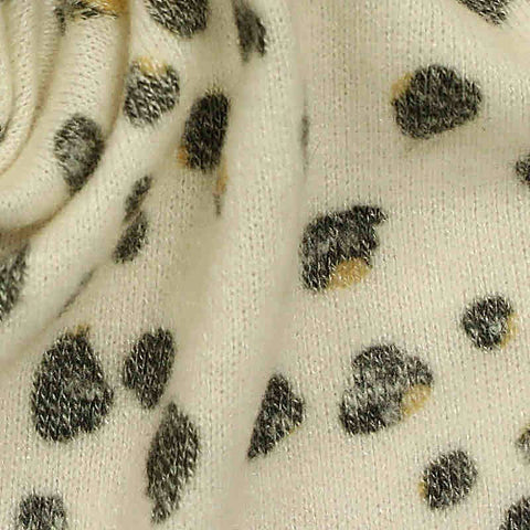 Cream Animal Print Jersey Knit, Viscose-Poly