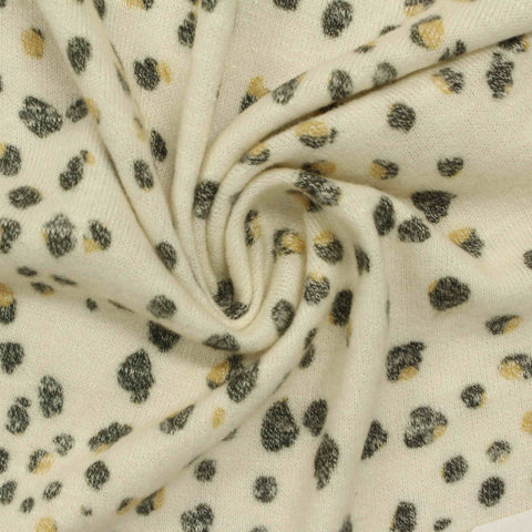Cream Animal Print Jersey Knit, Viscose-Poly