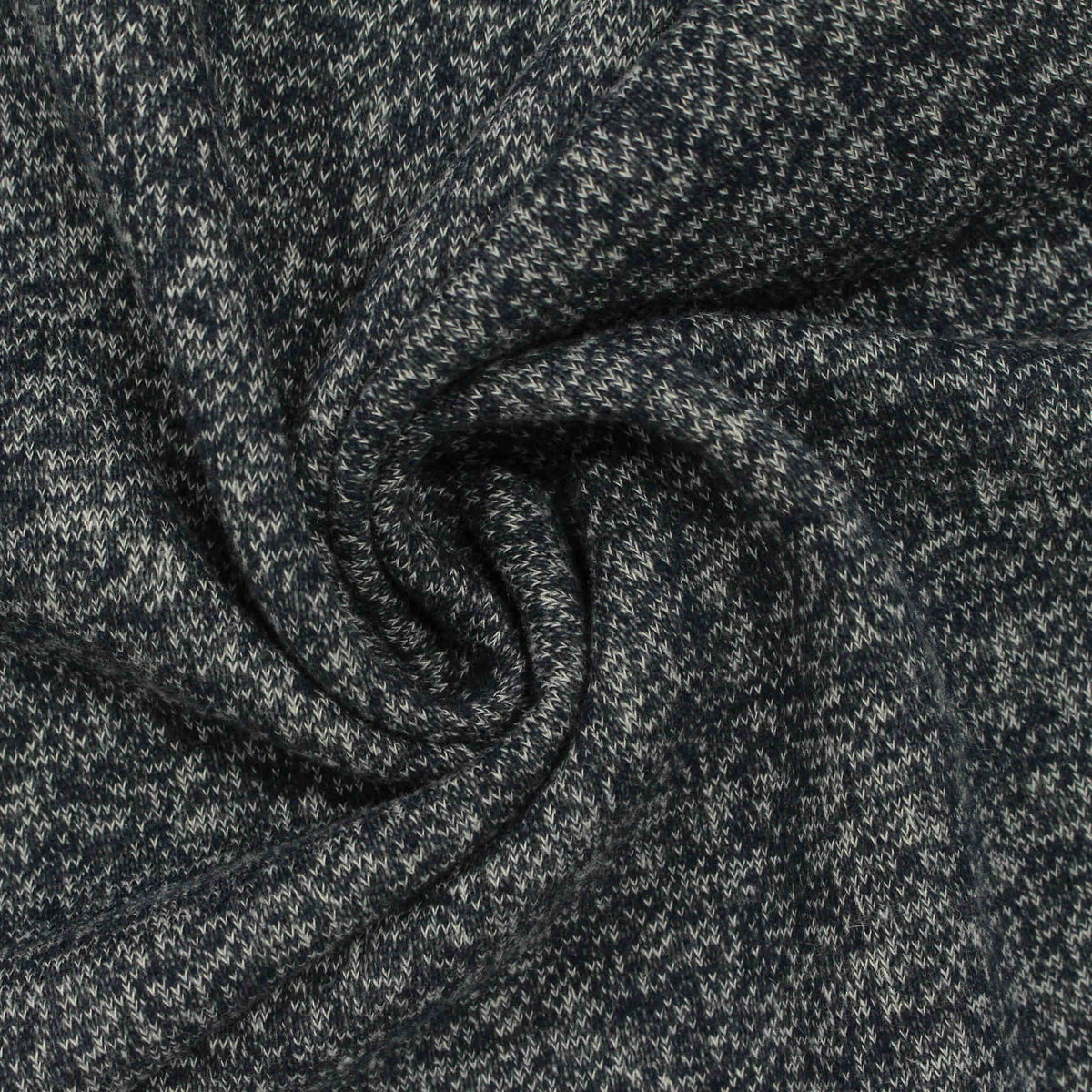 Dark Blue Marl French Terry, Cotton-Poly, 250 gsm, 160 cm