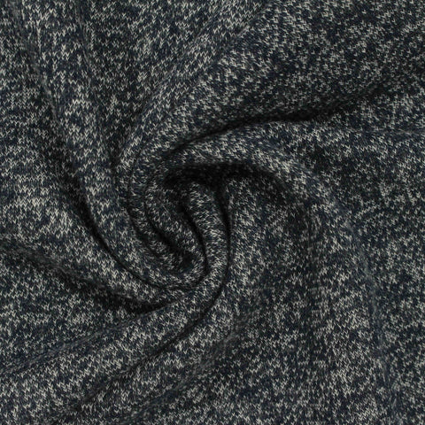 Dark Blue Marl French Terry, Cotton-Poly, 250 gsm, 160 cm