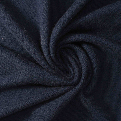 Polyester Stretch Chunky Knit Fabric, 222 gsm, 142 cm — Navy