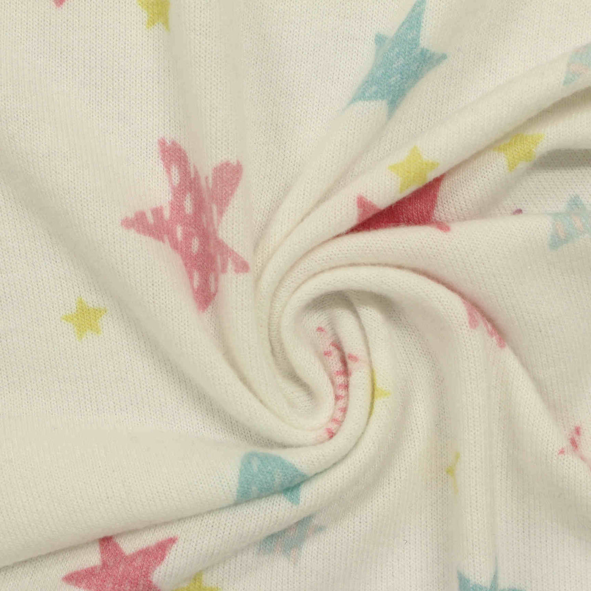 Pink Stars Jersey Knit, Poly-Viscose