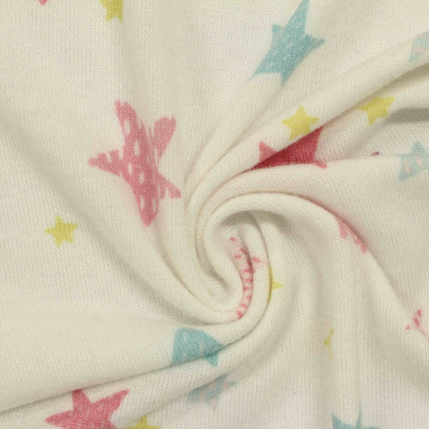 Pink Stars Jersey Knit, Poly-Viscose