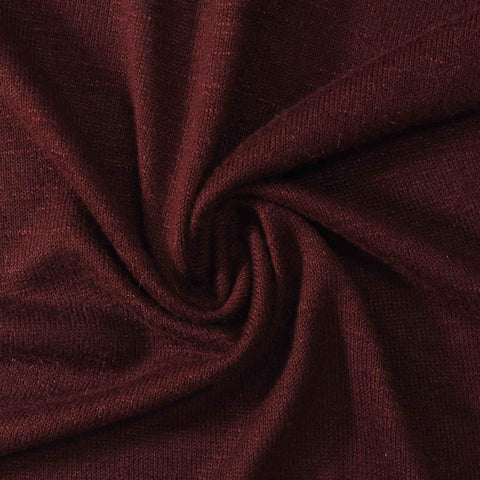 Dark Red Marl Jersey Knit, Viscose-Poly
