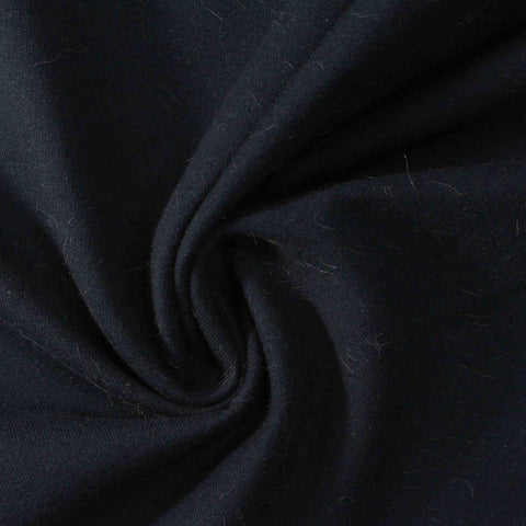 Brushed Cotton Polyester Stretch Knit Fabric, 300 gsm, 160 cm — Navy