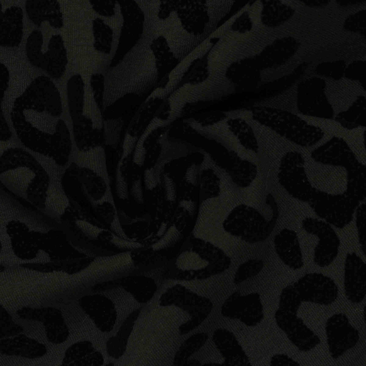 Green Tone-on-Tone Leopard Knit, Cotton-Poly