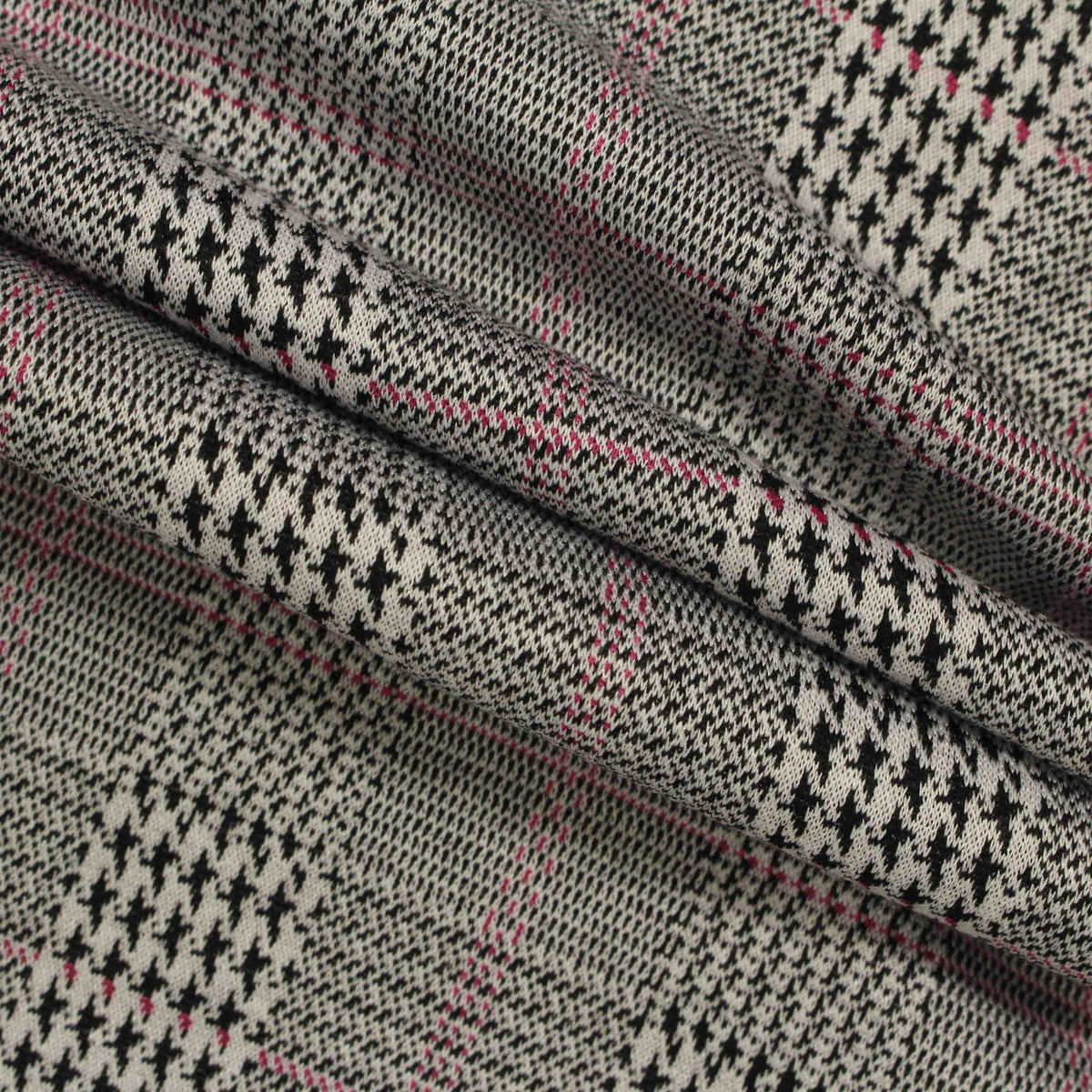 Black Houndstooth Jacquard, Viscose