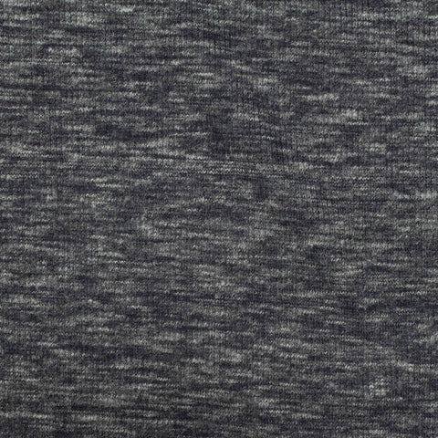 Light Grey Marl Rib Knit, Polyester, 310 gsm, 112 cm