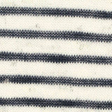 Navy Horizontal-Stripe Jersey Knit, Cotton-Poly — texture