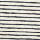 Navy Horizontal-Stripe Jersey Knit, Cotton-Poly