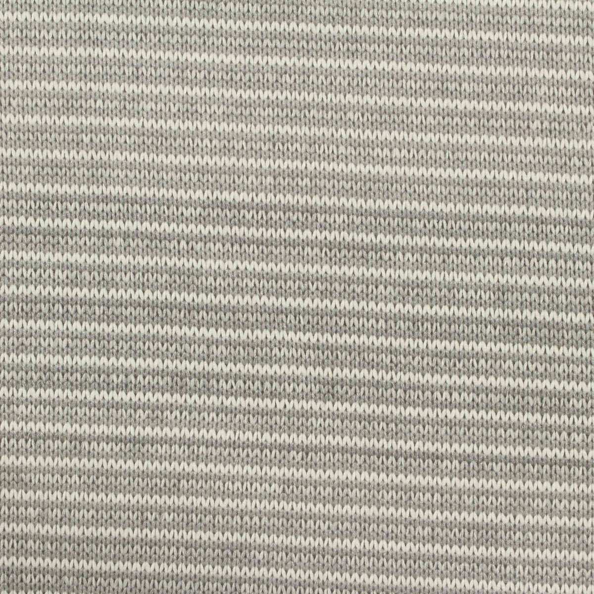 Light Grey Horizontal-Stripe Chunky Knit, Polyester, 270 gsm