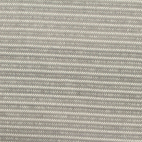 Light Grey Horizontal-Stripe Chunky Knit, Polyester, 270 gsm