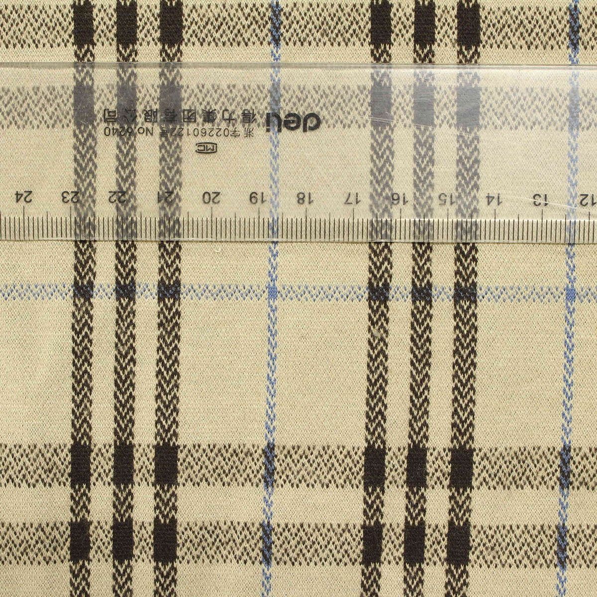 Dark Brown Bold-Plaid Jacquard, Poly-Viscose