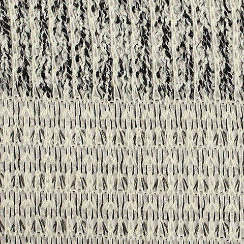 Black Horizontal-Stripe Chunky Knit, Poly-Viscose, 230 gsm, 160 cm