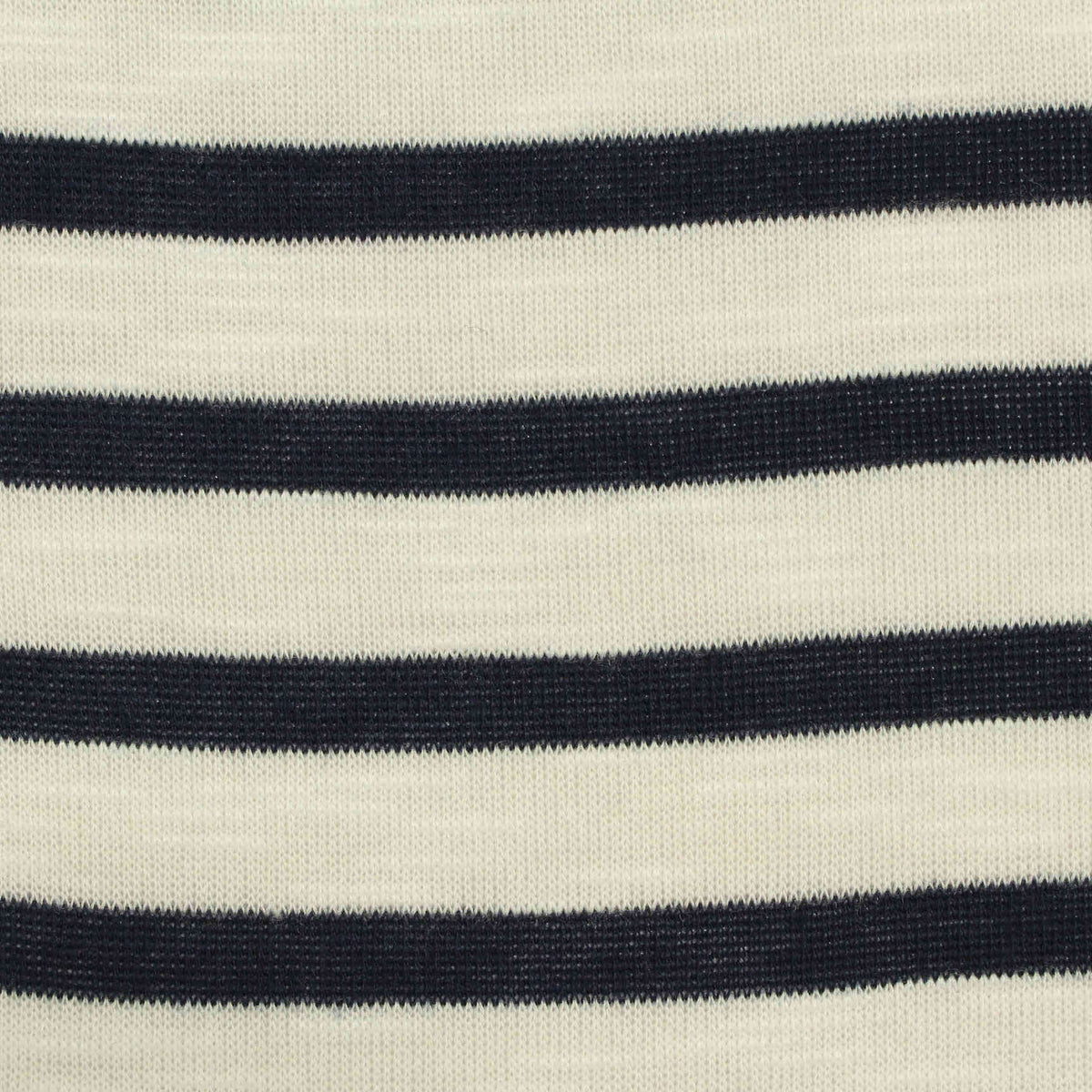 Navy Horizontal-Stripe Jersey Knit, Poly-Viscose, 193 gsm