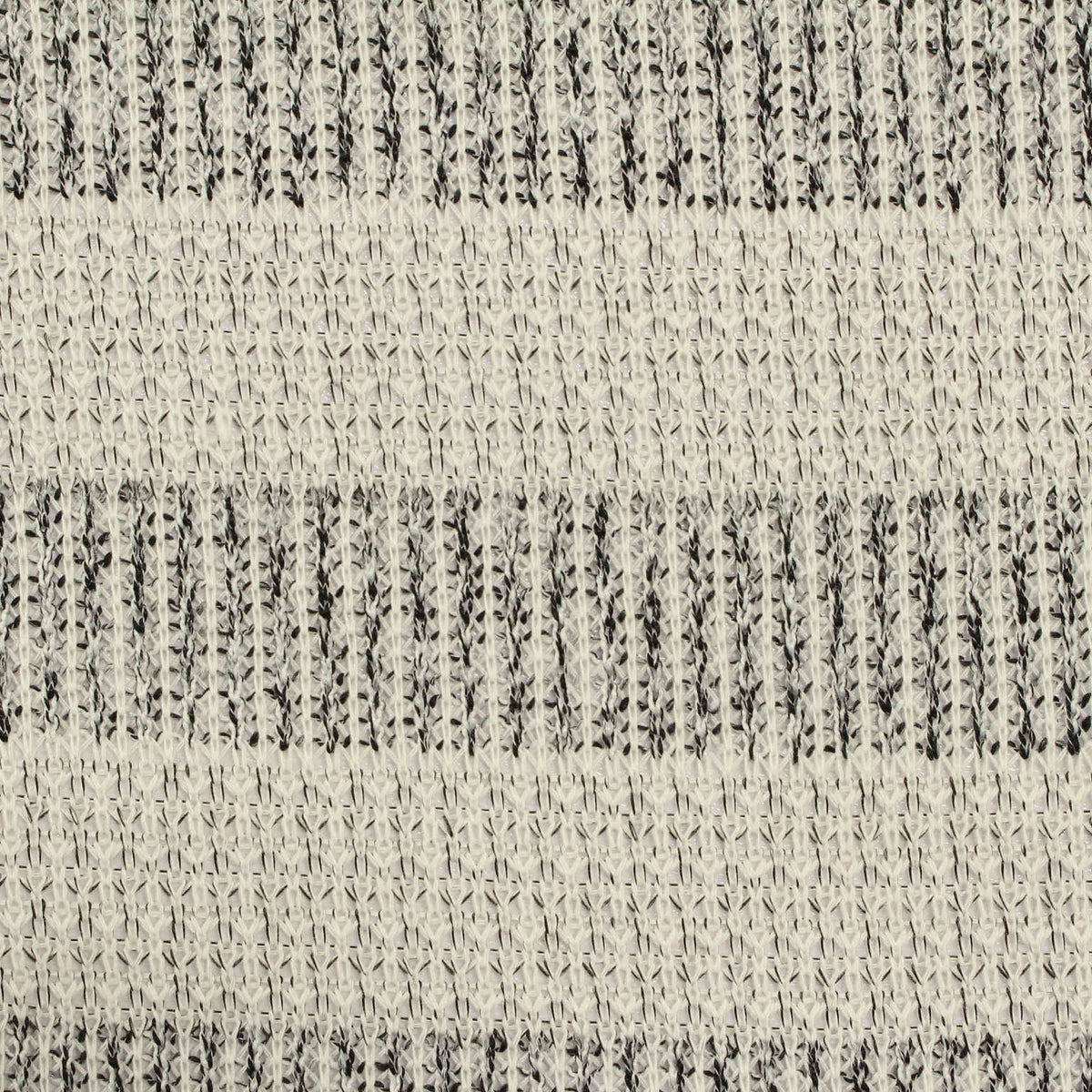 Beige Horizontal-Stripe Chunky Knit, Poly-Viscose, 250 gsm