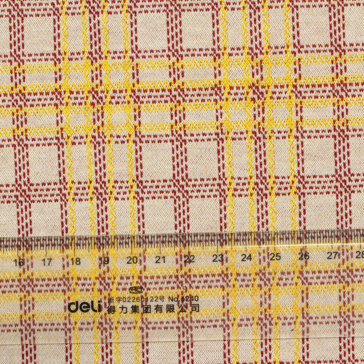 Cream Plaid Jacquard, Polyester, 279 gsm