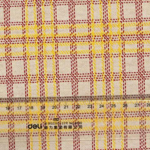 Cream Plaid Jacquard, Polyester, 279 gsm