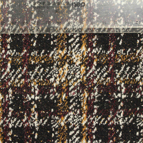 Black Textured-Plaid Jacquard, Poly-Viscose