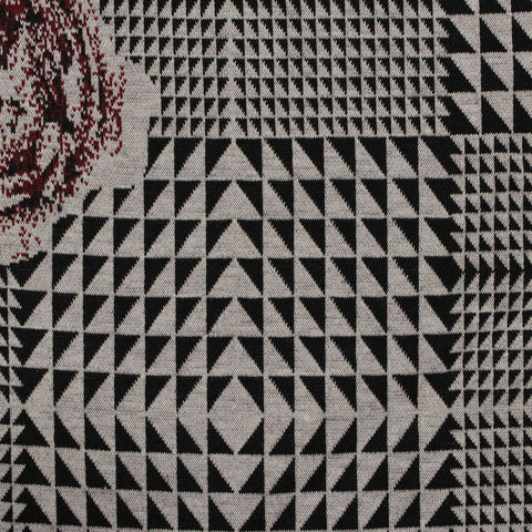 Black Geometric-Triangle Knit, Polyester, 289 gsm
