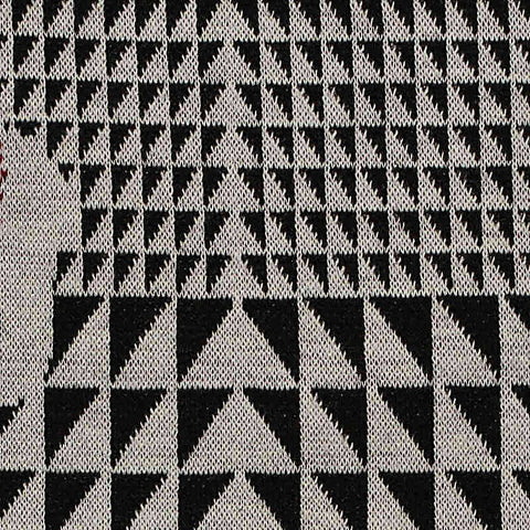 Black Geometric-Triangle Knit, Polyester, 289 gsm