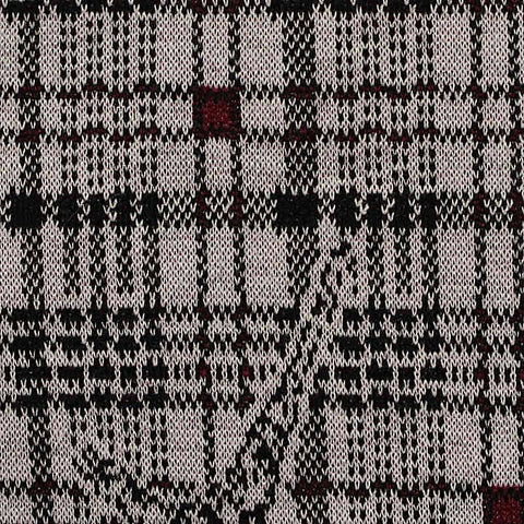 Grey Plaid Knit, Polyester, 270 gsm