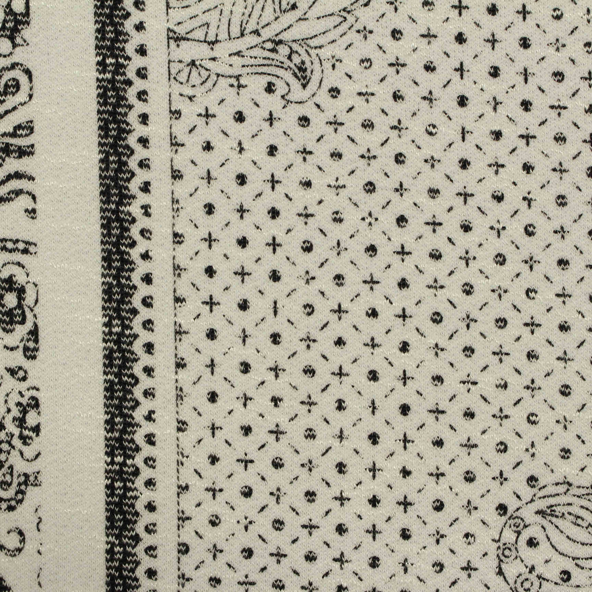 Black Geometric Jacquard, Viscose