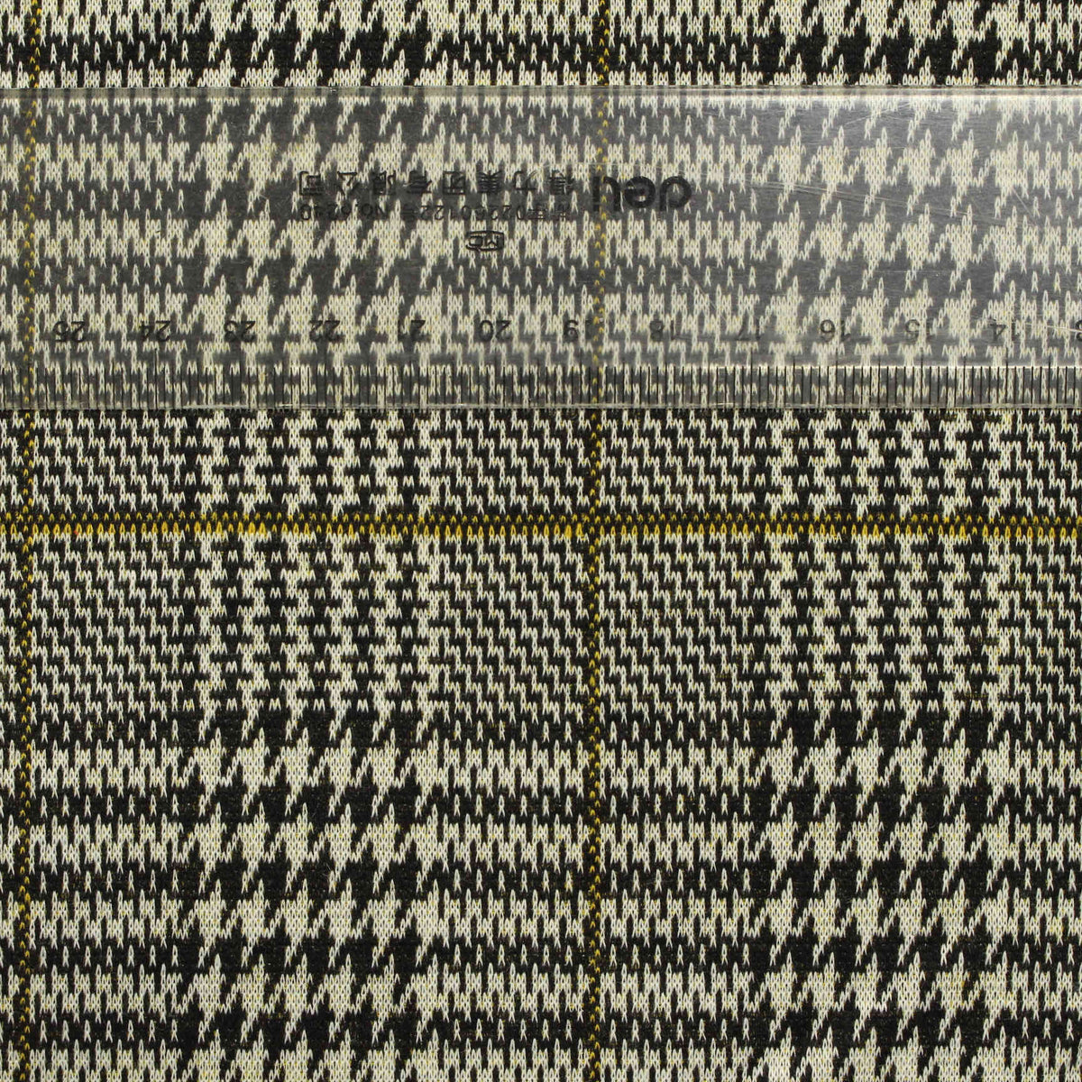 Black Houndstooth Jacquard, Polyester, 275 gsm