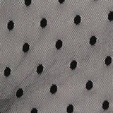 Dotted Nylon Stretch Lace Fabric, 55 gsm, 155 cm — Black