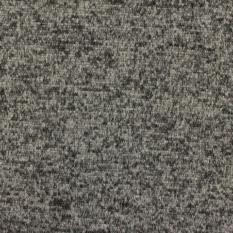 Black Marl Interlock Knit, Poly-Viscose, 350 gsm