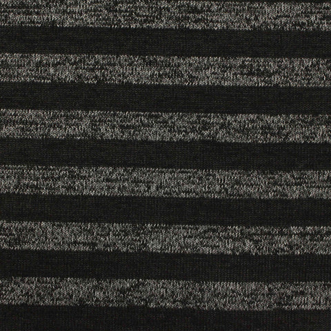 Black Stripes Chunky Knit, Poly-Viscose, 237 gsm