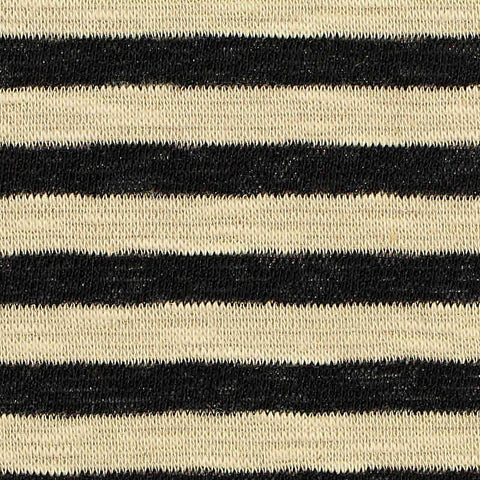 Black Horizontal-Stripe Knit, Cotton-Poly, 179 gsm