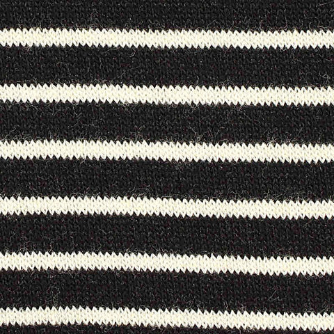 Black Horizontal-Stripe Chunky Knit, 180 gsm, 160 cm